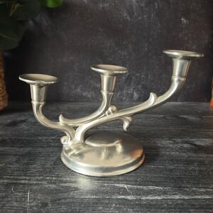 Vintage Metawa Holland Pewter Candelabra – 3-Arm Candle Holder